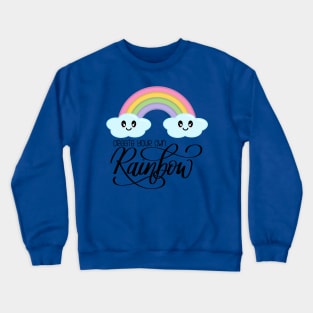 Create Your Own Rainbow with Kawaii Cute Clouds in Blue Crewneck Sweatshirt